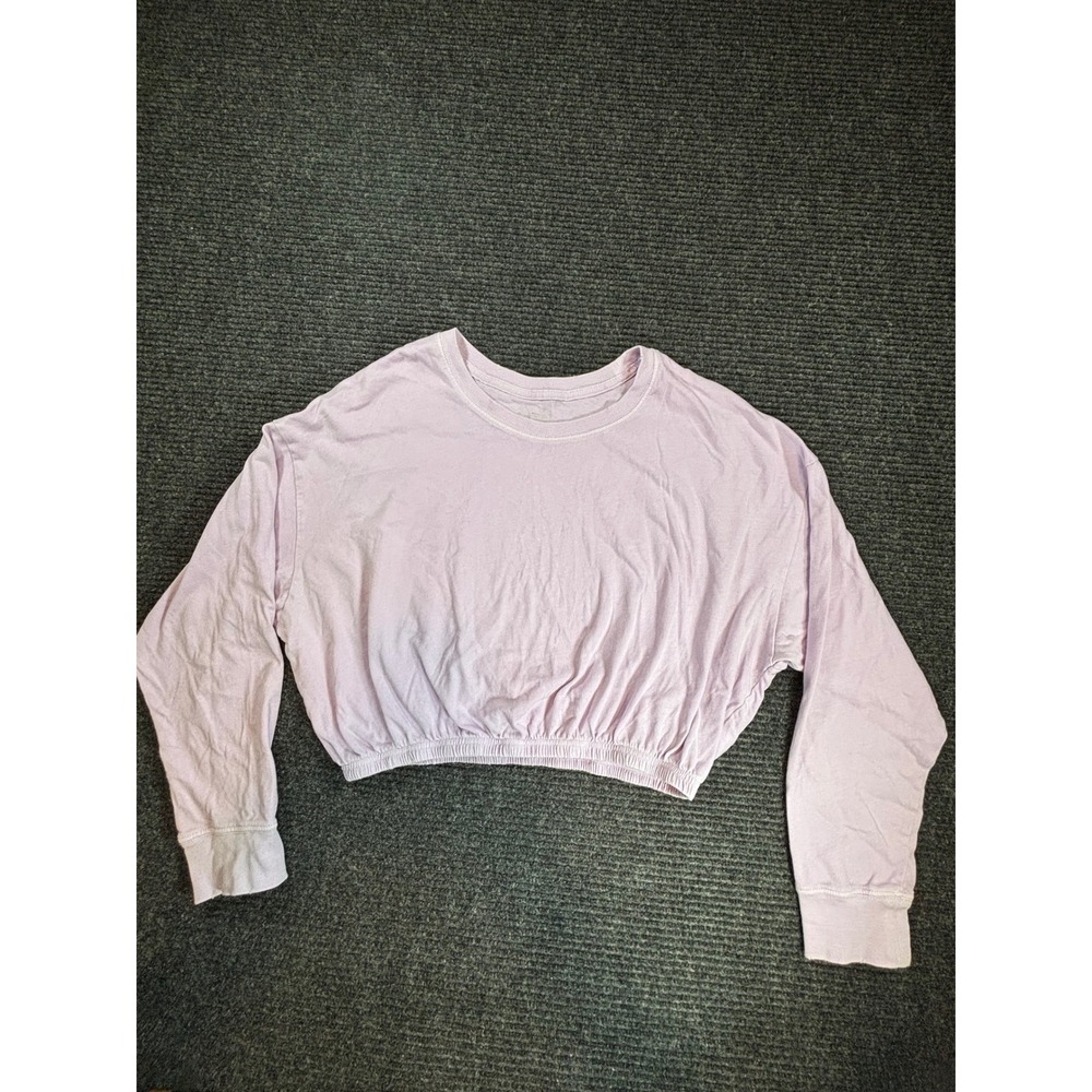 OFFLINE by Aerie Womens Lavender Purple Cropped Long Sleeve Sweatshirt Size M